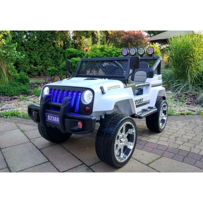 Samochód akumulatorowy 4x45W Jeep S2388 biały idealny do zabawy na świeżym powietrzu