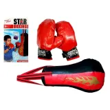 Worek bokserski z rękawicami dla dzieci w zestawie treningowym