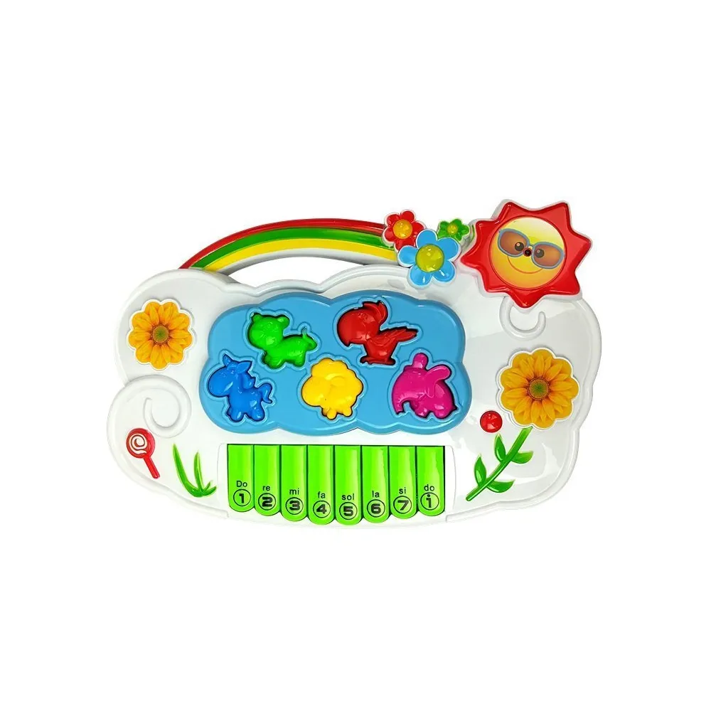 Zabawka muzyczna pianinko kwiatki z edukacyjnymi przyciskami zwierząt