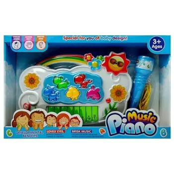 Prezentowe opakowanie pianinka elektronicznego kwiatki z przezroczystą witrynką