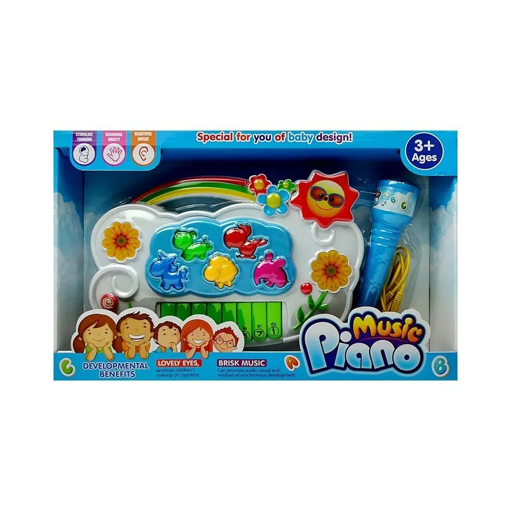 Prezentowe opakowanie pianinka elektronicznego kwiatki z przezroczystą witrynką