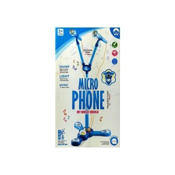 Kreatywny prezent dla dziecka – mikrofony karaoke na niebieskim statywie