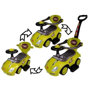 Jeździk z Pchaczem Mega Car 3w1 Żółty