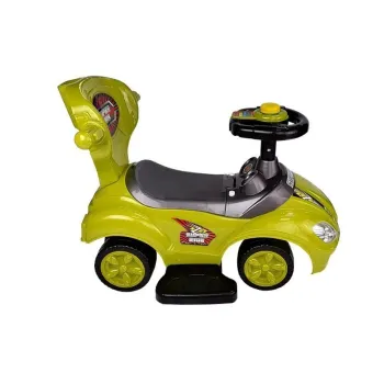 Wytrzymała konstrukcja żółtego jeździka dla dzieci powyżej 2 lat