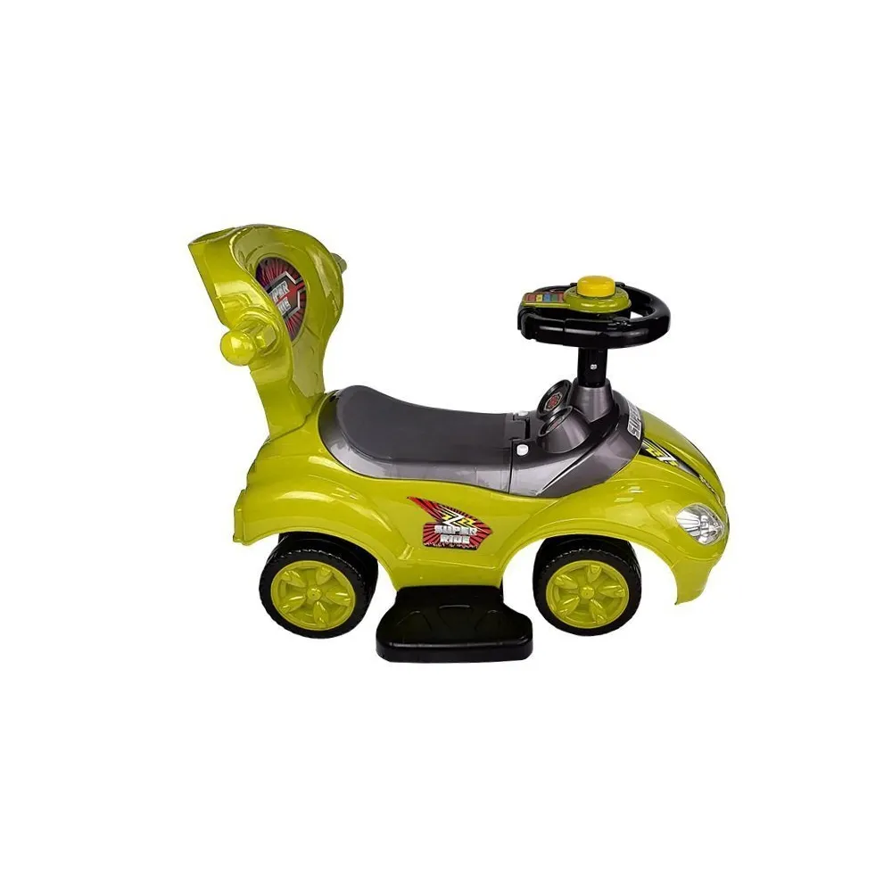 Wytrzymała konstrukcja żółtego jeździka dla dzieci powyżej 2 lat