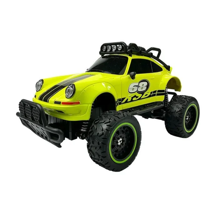 R/C Beetle Zielone pokonuje nierówny teren