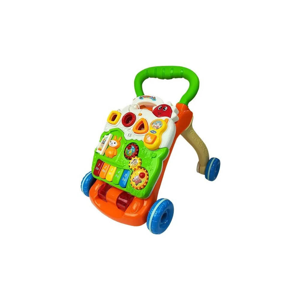 Pchacz edukacyjny z pianinkiem wspierający pierwsze kroki dziecka