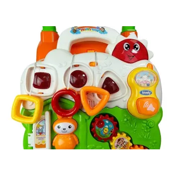 Kolorowy pchacz z pianinkiem i telefonem rozwijający umiejętności manualne