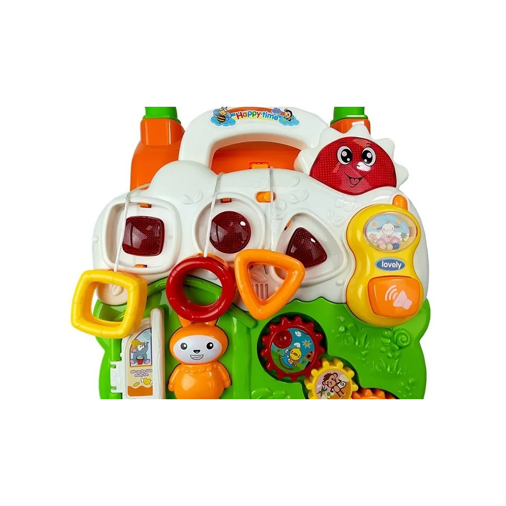 Kolorowy pchacz z pianinkiem i telefonem rozwijający umiejętności manualne