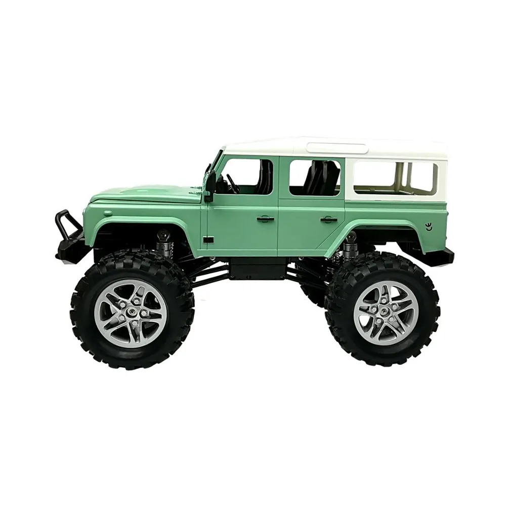 Dynamiczna jazda Land Rover Defender RC po kamienistej nawierzchni