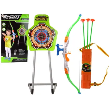 Zestaw strzelecki dla dzieci z łukiem, tarczą, kołczanem i strzałami