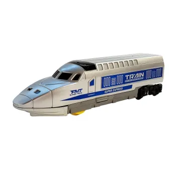 Zabawka lokomotywa na baterie z czerwoną diodą LED i dźwiękami