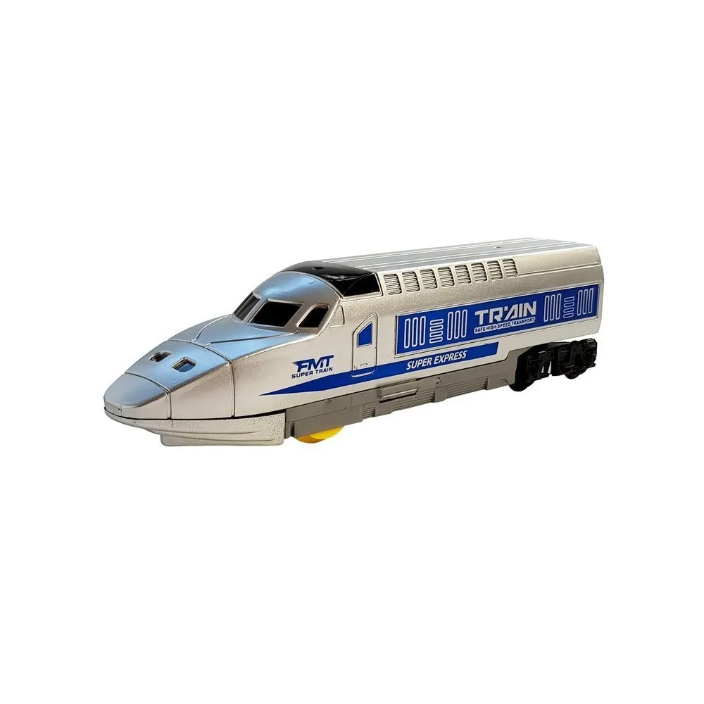 Zabawka lokomotywa na baterie z czerwoną diodą LED i dźwiękami