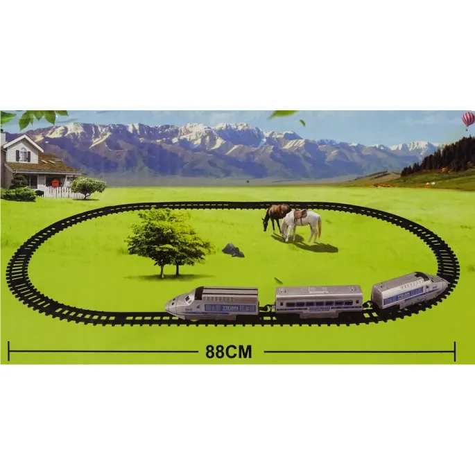 Kompletny zestaw kolejki dla dzieci na baterie z łatwym łączeniem torów