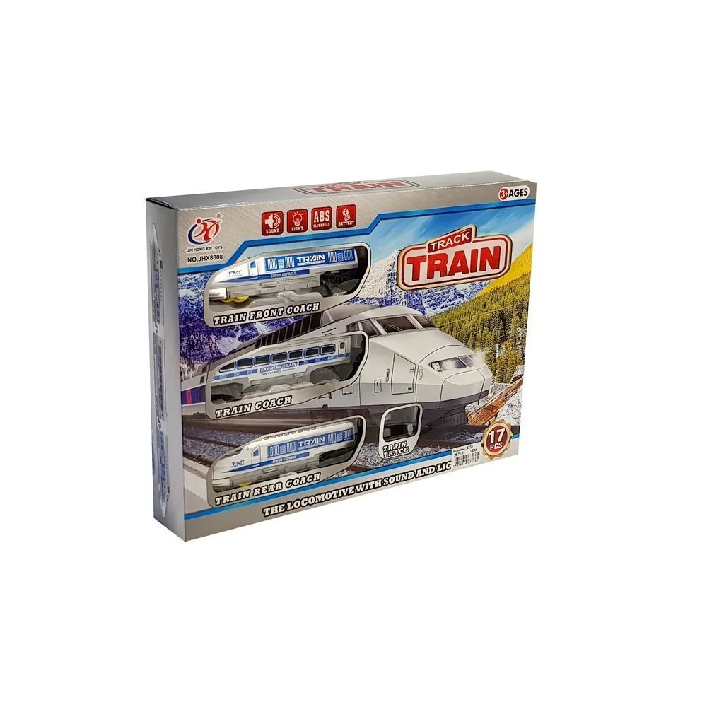 Pociąg zabawka na prezent z realistycznymi światłami i dźwiękiem