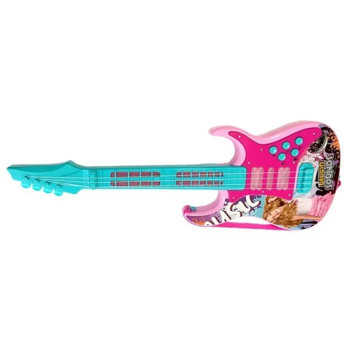 Zestaw do karaoke dla dzieci z kolorową gitarą i mikrofonem