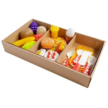 Bezpieczny zestaw warzyw i owoców wykonany z materiałów zgodnych z EN71