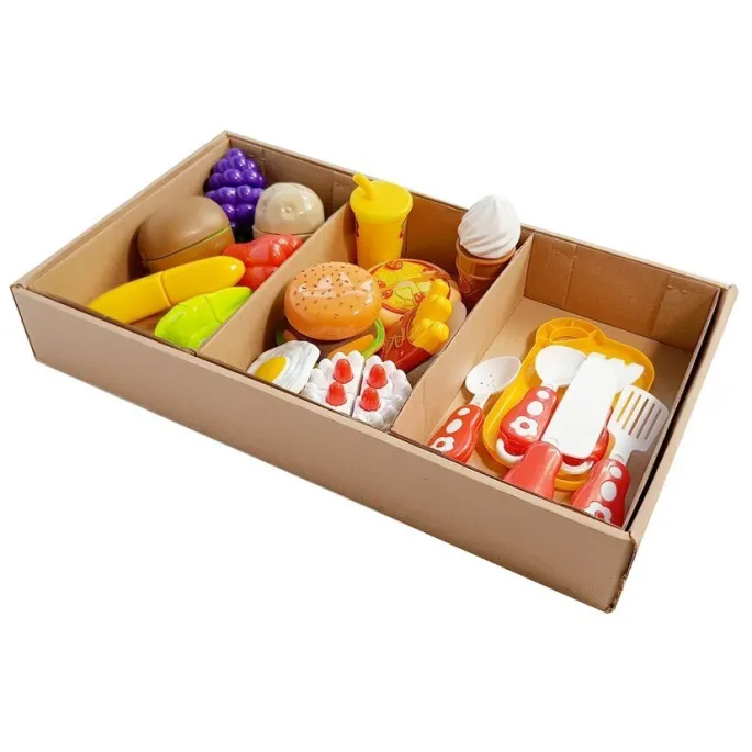 Bezpieczny zestaw warzyw i owoców wykonany z materiałów zgodnych z EN71