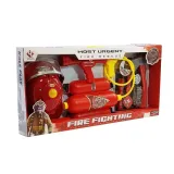 Zestaw Strażacki na Baterie Kask Gaśnica Akcesoria Czerwony