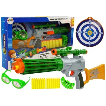 Szary karabin na piankowe naboje z tarczą dla dzieci