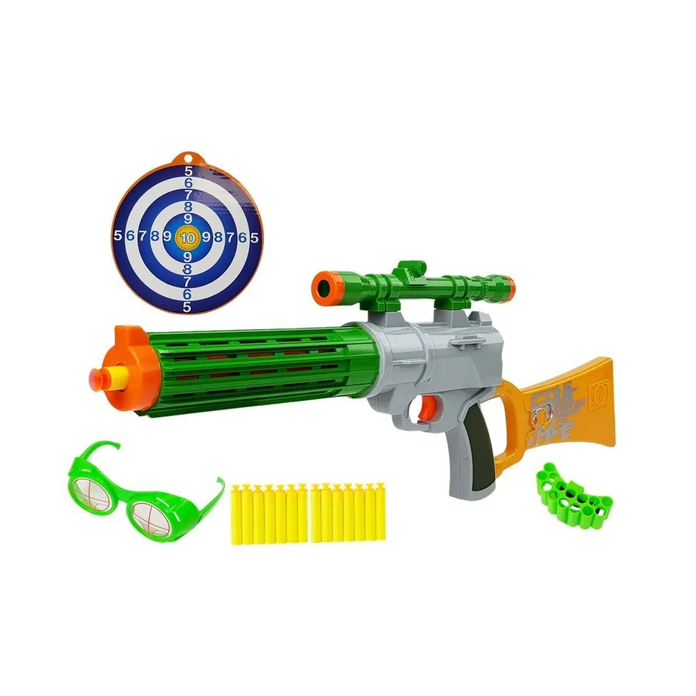 Bezpieczny zestaw karabin na miękkie naboje z okularami ochronnymi