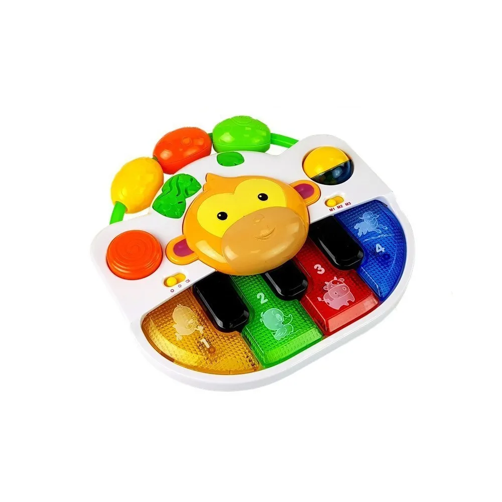 Pianinko z podświetlanymi klawiszami i zabawną małpką