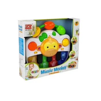 Grzechotka i interaktywne kółka w pianinku dla malucha