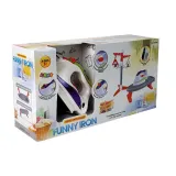 Zabawkowy zestaw prasowanie żelazko, deska i stojak z wieszakami dla malucha