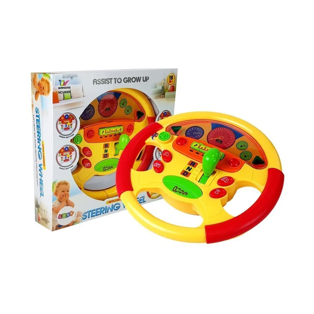 Kierownica edukacyjna dla niemowląt z kolorowymi przyciskami