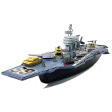 Duży lotniskowiec militarny z akcesoriami do kreatywnej zabawy