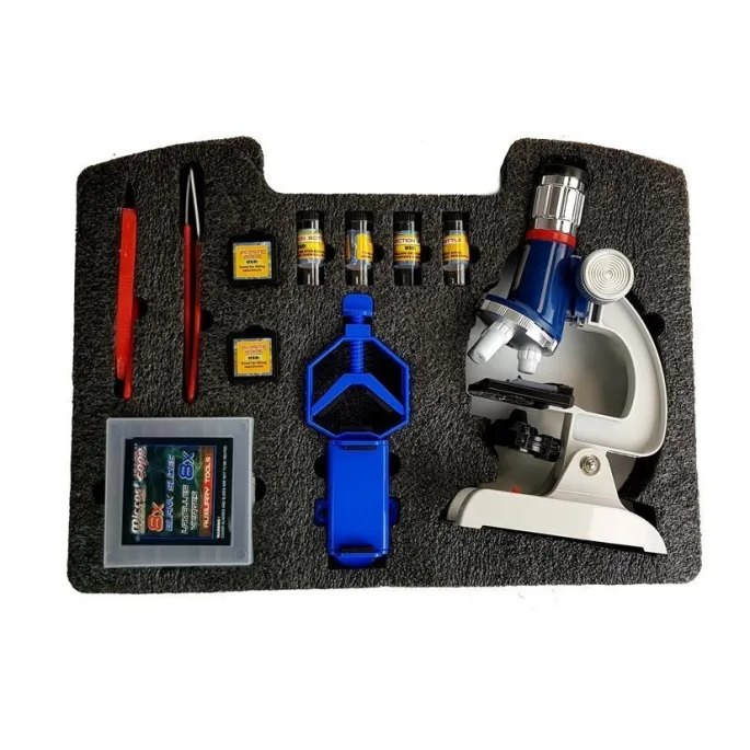 Mikroskop dziecięcy z powiększeniem 100x 400x 1200x w praktycznym opakowaniu
