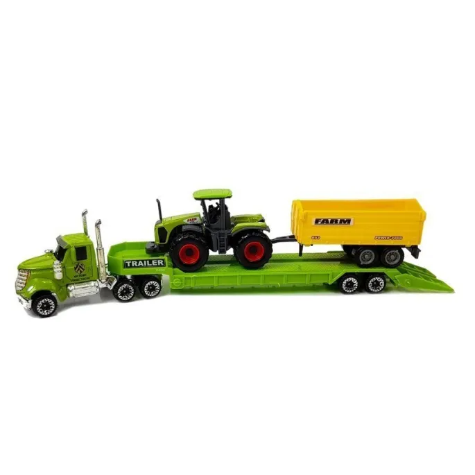 Tir z naczepą oraz minizwierzątka do kreatywnej zabawy