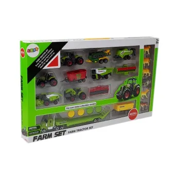 Kompletny zestaw gospodarstwa rolnego z pojazdami i zwierzętami