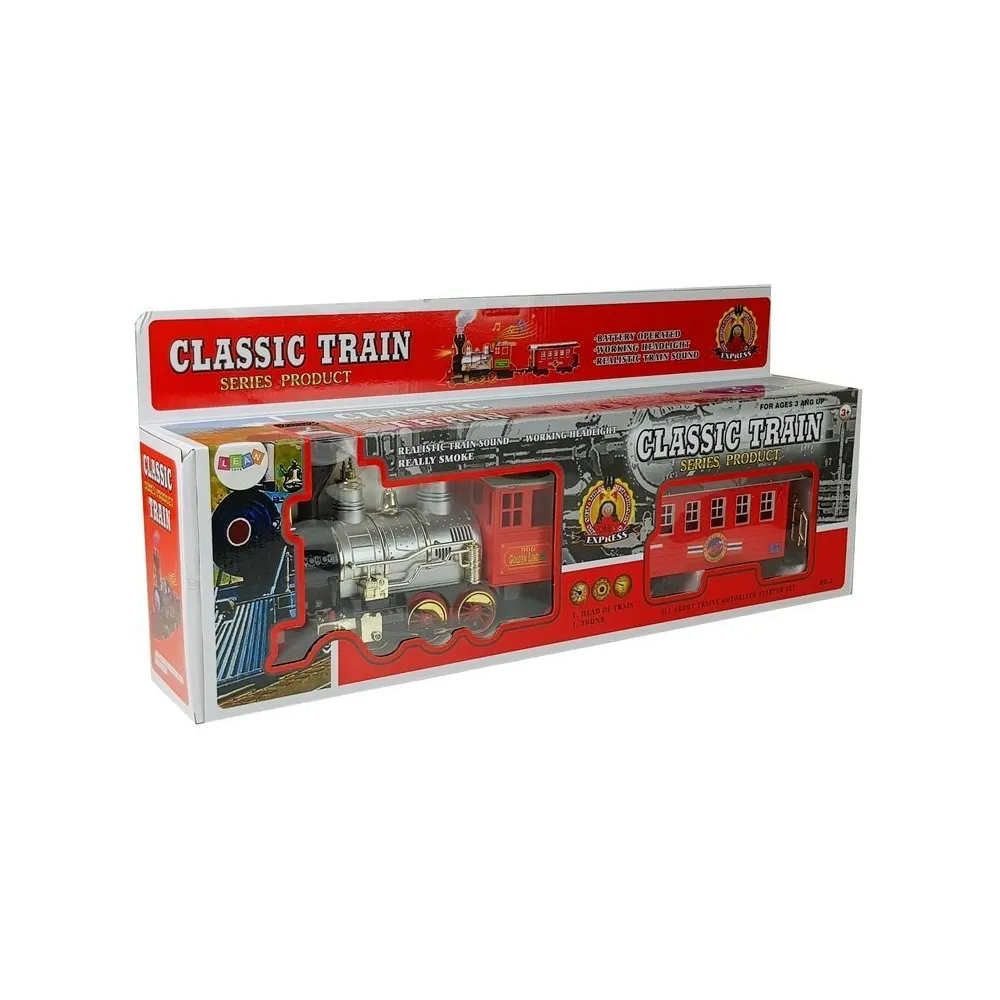 Klasyczny pociąg na baterie z efektami świetlnymi i dźwiękowymi