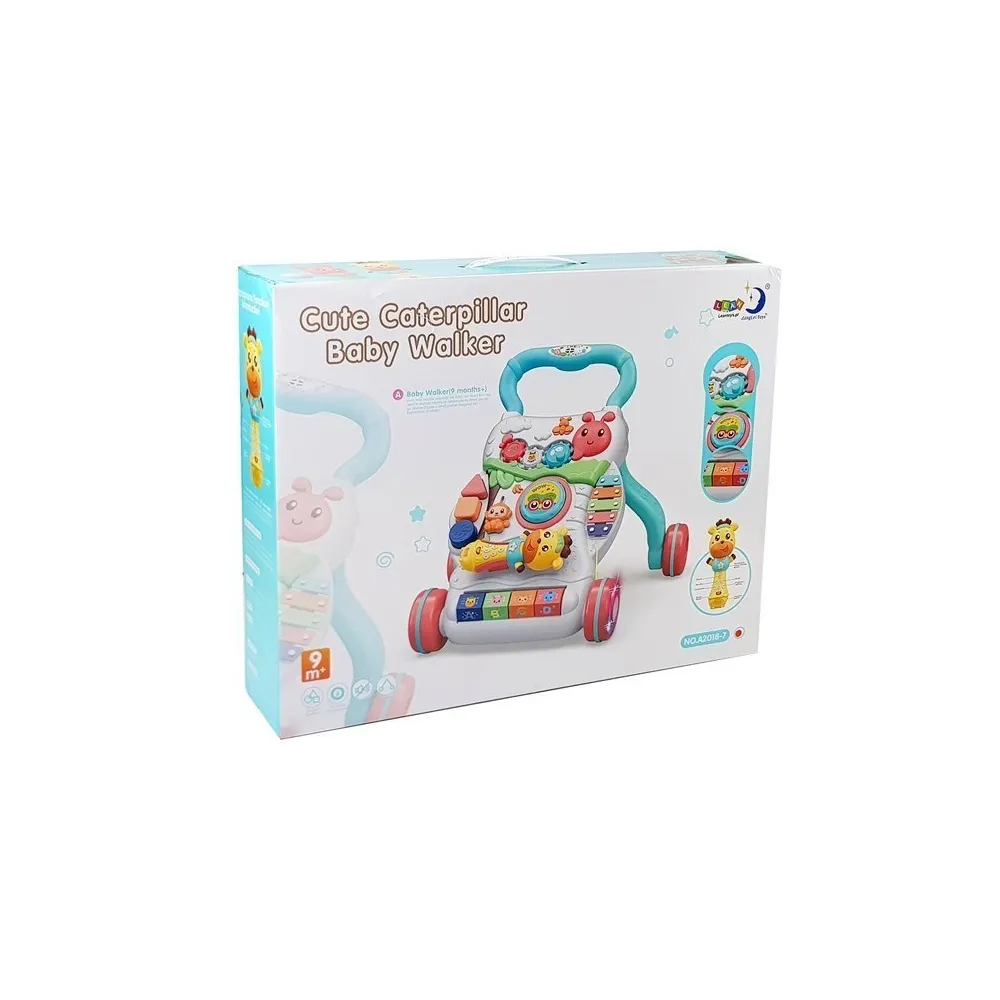 Efekt świecących kół w pchaczu edukacyjnym podczas jazdy