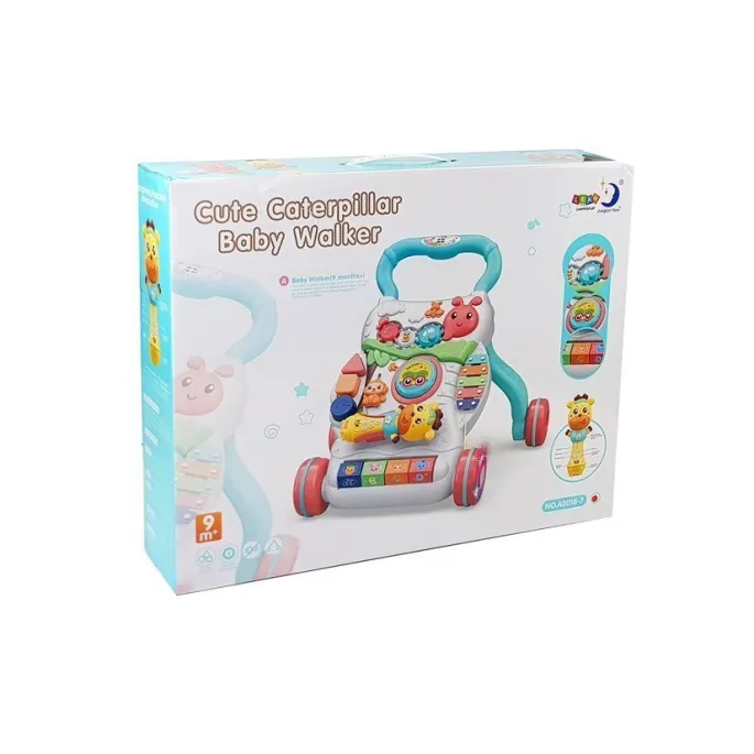 Efekt świecących kół w pchaczu edukacyjnym podczas jazdy