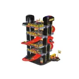 Zestaw autek obok wielofunkcyjnego toru parkingowego dla dzieci