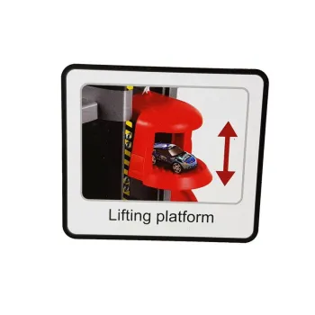 Widok z góry na tor parkingowy dla dzieci z efektem świetlnym