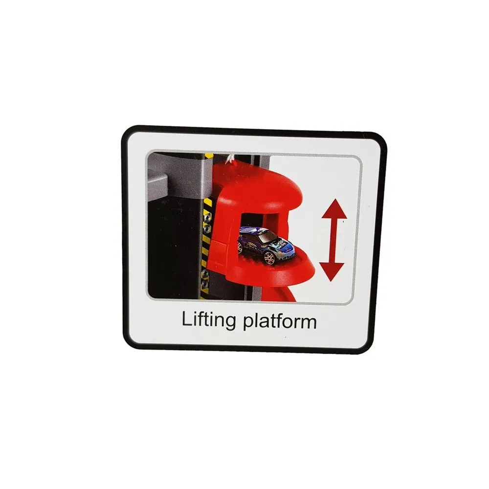 Widok z góry na tor parkingowy dla dzieci z efektem świetlnym