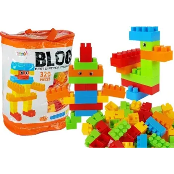 Duży zestaw klocków konstrukcyjnych dla dzieci w worku z uchwytem