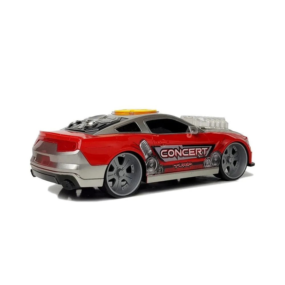 Zbliżenie na panel sterowania i głośniki zabawkowego auta DJ