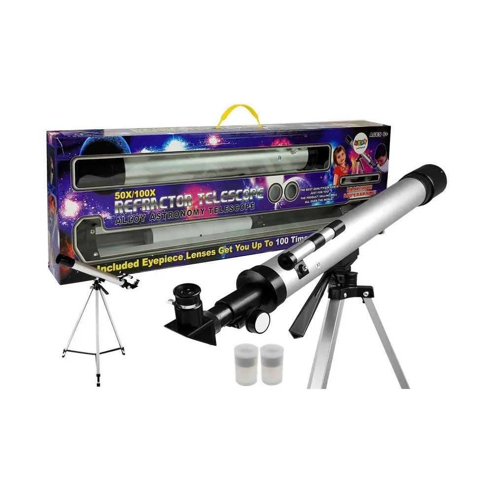 Teleskop edukacyjny dla dzieci z kompasem na regulowanym statywie