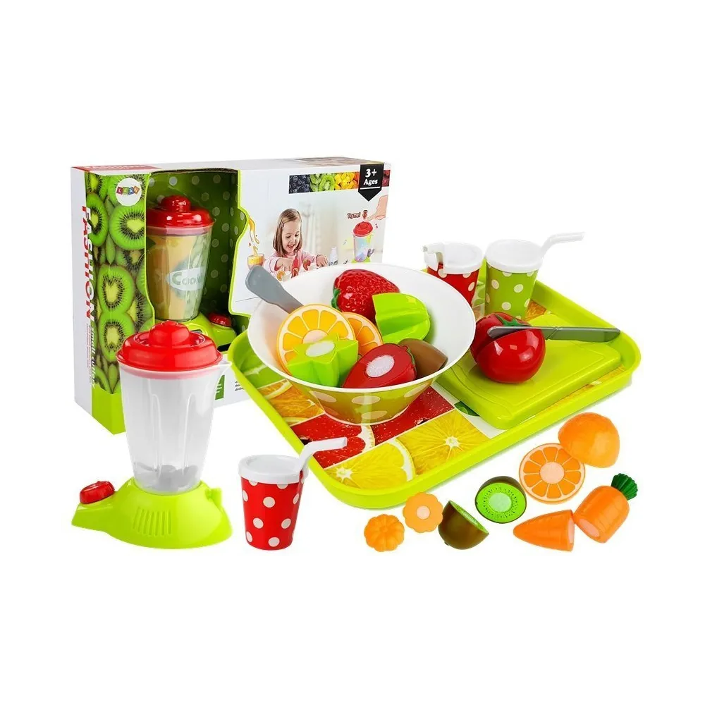 Zestaw owoców i warzyw z blenderem na baterie do zabawy dla dzieci