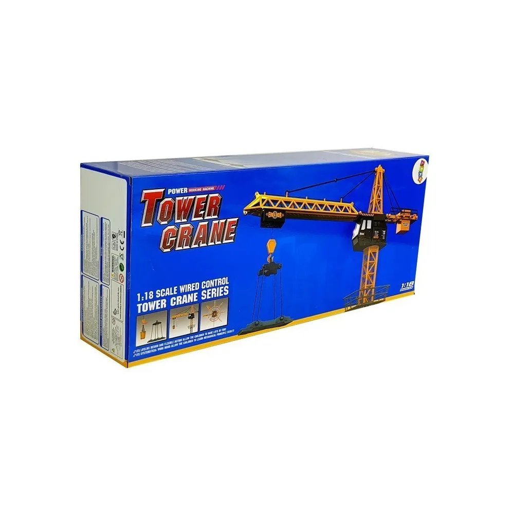 Kolorowy dźwig z pilotem na baterie dla fanów budownictwa