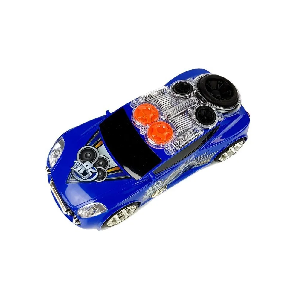 Kolorowy samochód sportowy z efektami świetlnymi i muzycznymi