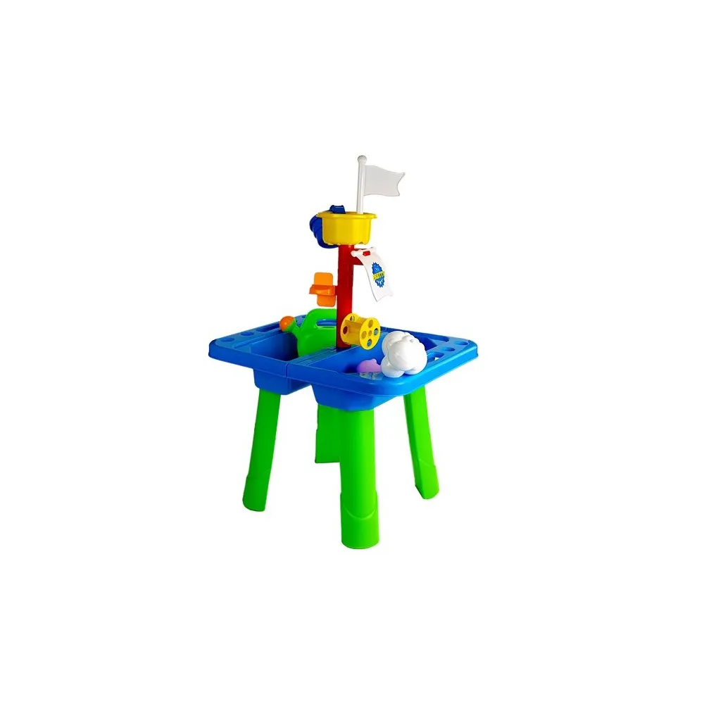 Stolik Piaskownica Foremki do Piasku Łopatki Konewka