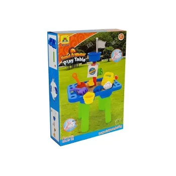 Stolik Piaskownica Foremki do Piasku Łopatki Konewka