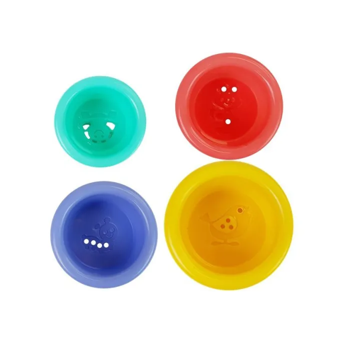 Różnokolorowe wiaderka z wizerunkami zwierzątek na kąpiel