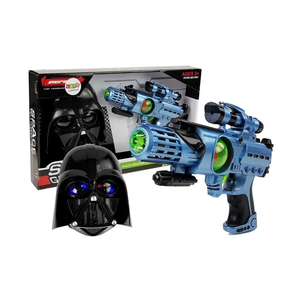 Pistolet laserowy z maską wojownika kosmosu dla dzieci