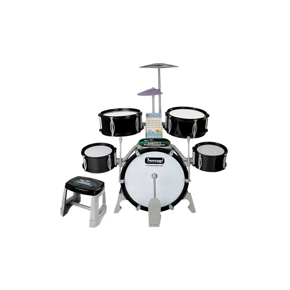 Kompletny muzyczny zestaw perkusyjny dla dzieci z krzesłem i pałeczkami